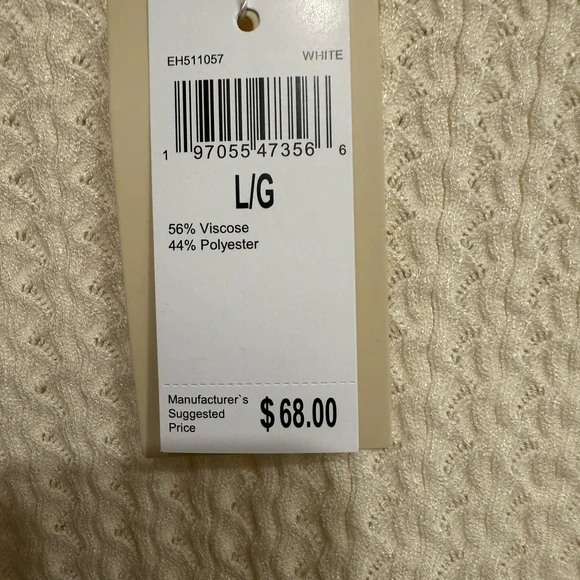 Women's Ellie Tahari Knit Top Size L White - Picture 3 of 3